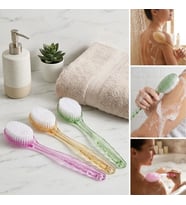 Plastik Saplı Vücut Temizleme Fırçası - Çok Amaçlı Sırt ve Vücut İçin Banyo ve Duş Kese Aparatı (5343)