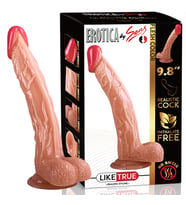 UNIQUE Realistik Dokuda Kavisli Dildo Vantuzlu Gerçekçi Yapay Penis 25 CM