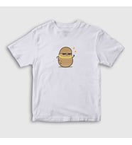 Presmono Unisex Çocuk Beyaz Rich Cool Cute Hip Hop Kawaii Potato Sevimli Patates T-Shirt 450028tt