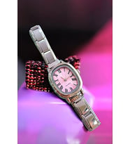 Vintage Minimal Çelik Ayarlanabilir Kordonlu Retro Kordon Oval Gold Kadın Kol Saati (Pembe)