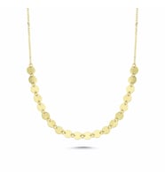 Pullu Altın Kolye 42 Cm 14K Gold