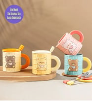 Ayıcık Temalı Renkli Seramik Kupa