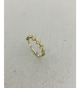 Onseva Kuyumculuk 14 Ayar Altın Minimal Başak Yüzük (Gold)