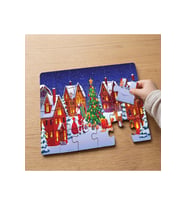 Noel Köyü Tasarımlı 24 Parça Ahşap Çocuk Puzzle MPK0488