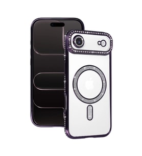İphone 17 Air Joke Simli Magneticsafe Kılıf - Derin Mor