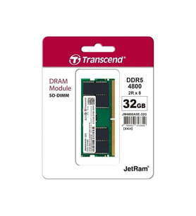 TRANSCEND 32GB DDR5 4800MHZ CL40 NOTEBOOK RAM VALUE JM4800ASE-32G