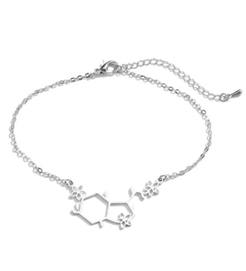 925 Ayar Çiçekli Serotonin Hormon Gümüş Bileklik