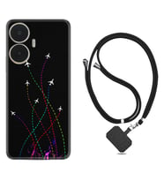 Realme C55 Kılıf Silikon Boyun Askılı İpli Desenli Silikon Line Planet 1736