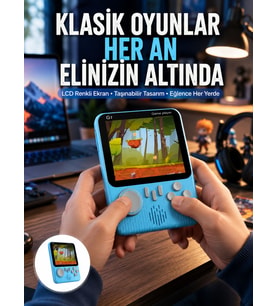 3.5 İnç Mini Atari Taşınabilir Oyun Konsolu 666 Adet Retro Oyun Yeni Nesil