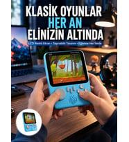 3.5 İnç Mini Atari Taşınabilir Oyun Konsolu 666 Adet Retro Oyun Yeni Nesil