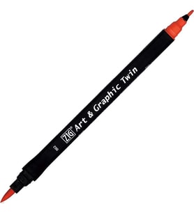 ZIG TUT-80 ART & GRAPHIC TWIN MARKER ÇİFT UCLU KALEMİ KIRMIZI