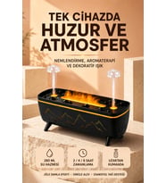 Jöle Yağmur Efektli Hava Nemlendirici 280 ML Aromaterapi Difüzörü Alev Efektli