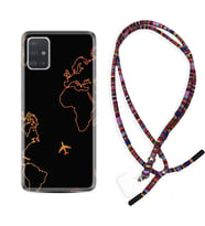 Samsung a71 A72 A73 A7 A9 2018 C7 C9 Kılıf Boyun Asklı Rasta Silikon Harita ve Uçak 1777