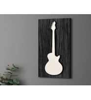 BK Gift Kabartma Gitar Tasarımlı Siyah(Ebony) Ahşap Tabela 46cm, Home Bar Tabela, Rustik Ev Dekorasyonu, Duvar Dekoru (Model 1)