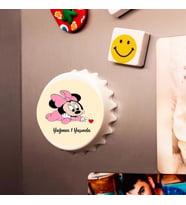İsme Özel Baskılı Minnie Mause Doğum Günü Açacak Magnet 10 adet