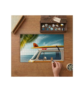 Karavan - Palm Ağaçları - Deniz Tasarımı 240 parça Ahşap Puzzle Ahşap Kutuda MP05042