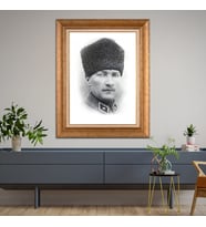 Altın Varaklı Paspartulu Çerçeveli Tablo rv992