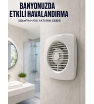 Ev Tipi Dekoratif Aspiratör 16 W 180 m³/h Banyo Mutfak WC Havalandırma Çözümü