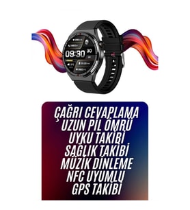 AMOLED Ekranlı Akıllı Saat – 3 Kordonlu, Nabız ve Uyku Takipli, iOS Android Uyumlu