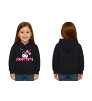 Unisex Baskılı Çocuk Swaetshirt Kapüşonlu 3 İplik Şardonlu Kuromi baskılı (Siyah)