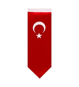Kılıç Türk Masa Bayrağı (Direksiz) 8,5x25 cm - 10 adet (Kırmızı)