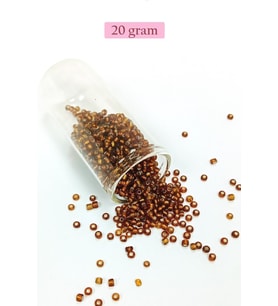 Dökme Cam Kum Boncuk (8/0) 3 mm - 20 Gram - Şeffaf Kahve - BNC157