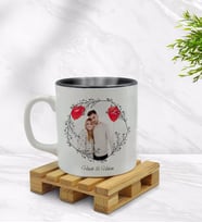 BK Gift Kişiye Özel İsimli Fotoğraflı İçi Siyah Renkli Kupa Bardak Model 26