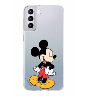 Samsung Galaxy S21 Plus Kapak Mickey Mouse Tasarımlı Şeffaf Silikon Kılıf