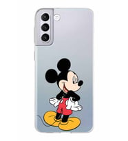 Samsung Galaxy S21 Plus Kapak Mickey Mouse Tasarımlı Şeffaf Silikon Kılıf