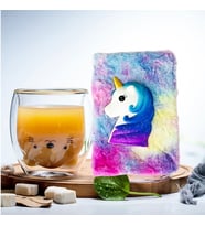 Renkli Unicorn Squishyli Peluş Defter ve Kedi Çidarlı Bardak Hediye Seti