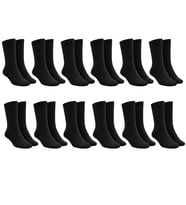 Unisex Siyah Soket Çorap 12'li Set Düz Basic Ribanalı Günlük Spor Esnek Rahat Uzun Çorap Konforlu Set — Renk: Siyah, Beden: 36-40