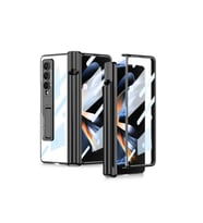 Samsung Galaxy Z Fold 4 Uyumlu Kılıf Zore Kıpta Standlı Kalem Bölmeli Kapak