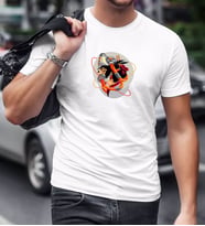 BK Gift Geisha Tasarımlı Beyaz T-Shirt-1