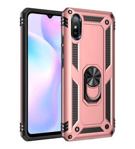 Newface Xiaomi Redmi 9A Kılıf Sofya Yüzüklü Silikon Kapak - Rose