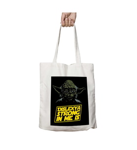 Dislexya Strong In Me Is Yoda Star Wars iki Tarafı Kalıcı Baskılı Yıkanabilir Çanta