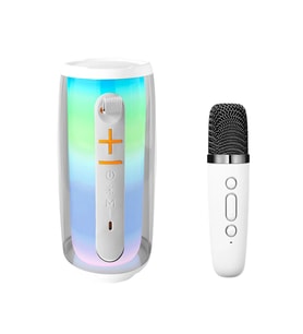Pluse 6 Mikrofonlu RGB Kablosuz Hoparlör - Beyaz