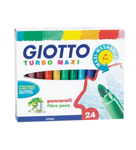 Giotto Turbo Maxi Kalın Uçlu Keçeli Boya Kalemi 12 Renk (Karışık)