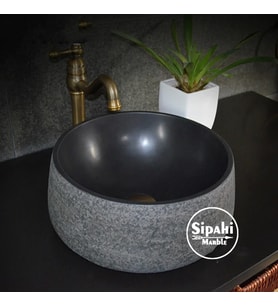 Sipahi Marble Bazalt Siyah Dışı Mucartalı Kazan Lavabo