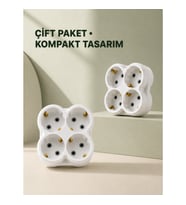 Mey İthalat® 4’lü Priz Çoğaltıcı 2 Adet Set Kablosuz Duvar Tipi Priz Çoklayıcı Adaptör