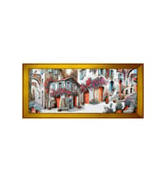Manzara Temalı Kanvas Tablo 80 x 110 cm Gold Çerçeve