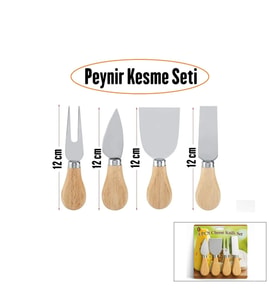 CHEESE KNİFE SET 4PCS PEYNİR BIÇAK SETİ AHŞAP BAMBU SAPLI (5343)