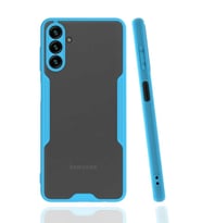 Galaxy A04S Kılıf Kamera Korumalı Arkası Şeffaf Silikon (Mavi)