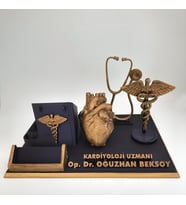 Kişiye Özel Kardiyoloji Doktoru Masa İsimliği Kartvizitlik - Kardiyolog Yeni İş Tebrik Hediyesi