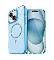 Newface Apple iPhone 15 Plus Live Diamond Magsafe Kapak - Mavi