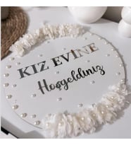 Kişiye Özel Pleksi  Kız Evi Naz Evi Kapı Süsü (Gümüş)