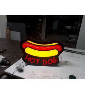 Hotdog Yazılı Tabela 3D Led Neon Etkili Işıklı Tabela 30X45 CM Tek Taraflı