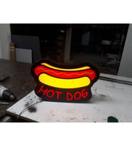 Hotdog Yazılı Tabela 3D Led Neon Etkili Işıklı Tabela 30X45 CM Tek Taraflı