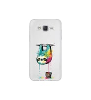 Samsung Galaxy J7 Core ile Uyumlu Splash Tembel Hayvan Tasarımlı Şeffaf Silikon Kılıf