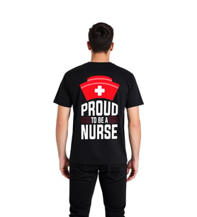 Hemşireliğimle Gurur Duyuyorum Baskılı Erkek Tişört