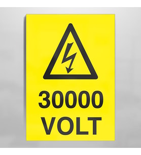 3000 Volt Uyarı Levhası 20x30cm (Karışık)